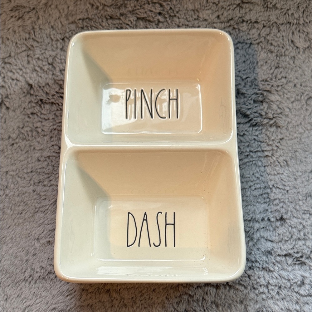 Rae Dunn Cream Artisan Collection Tray “PINCH” & “DASH” 8x5.5”